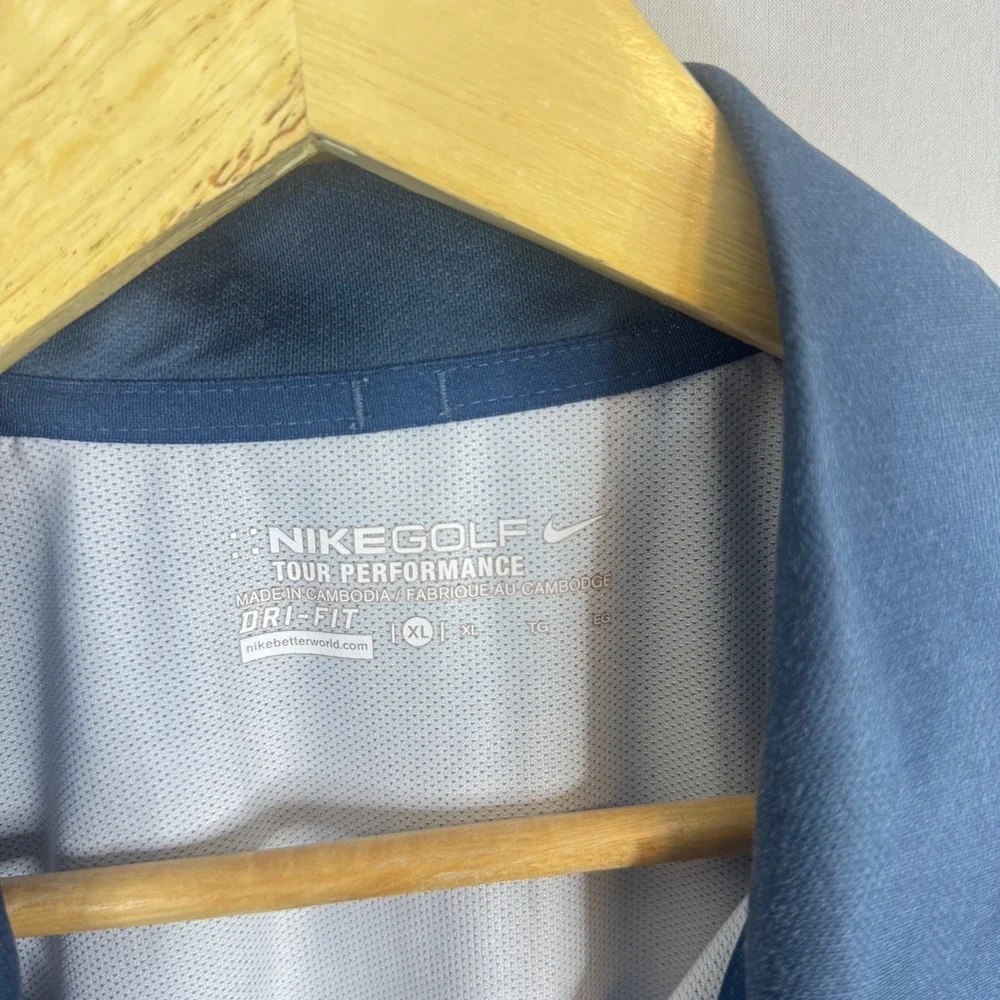 Nike Golf Mens Dri-FIT‎ Tour Performance Diamond Graphic Polo Shirt Blue XL